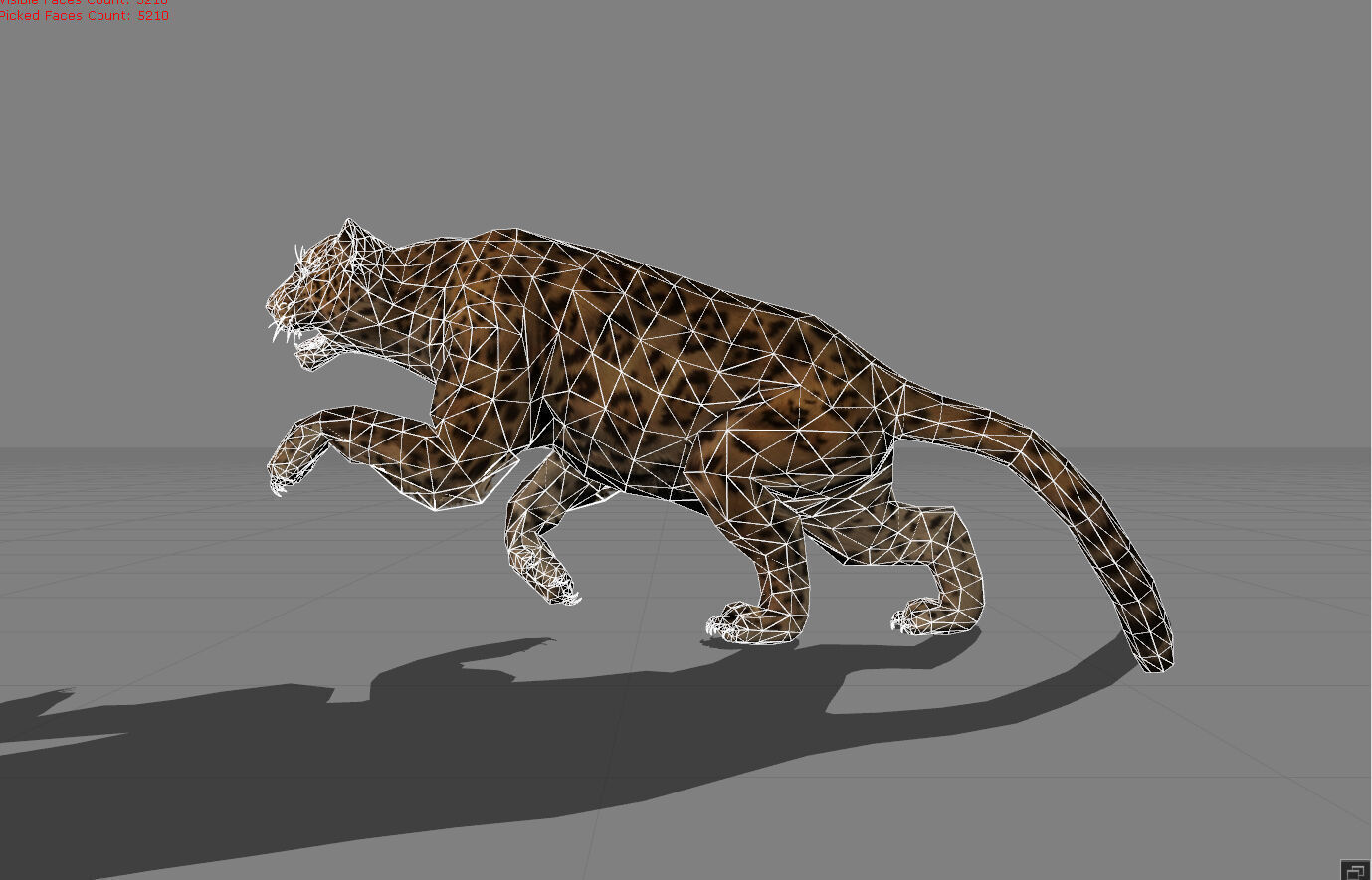 Jaguar Animal  Low-poly 3D model_9