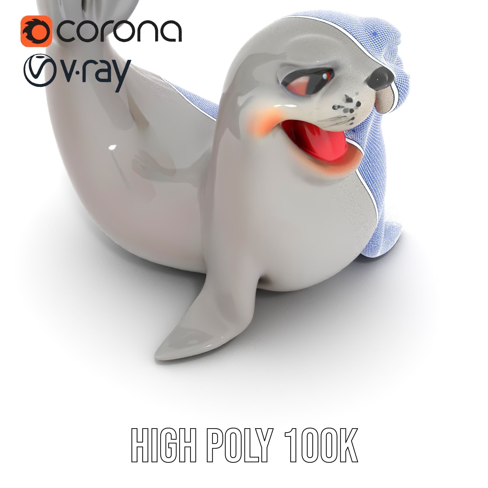 Adorable Seal Model Pack for Animation and Games Low-poly 3D model_33