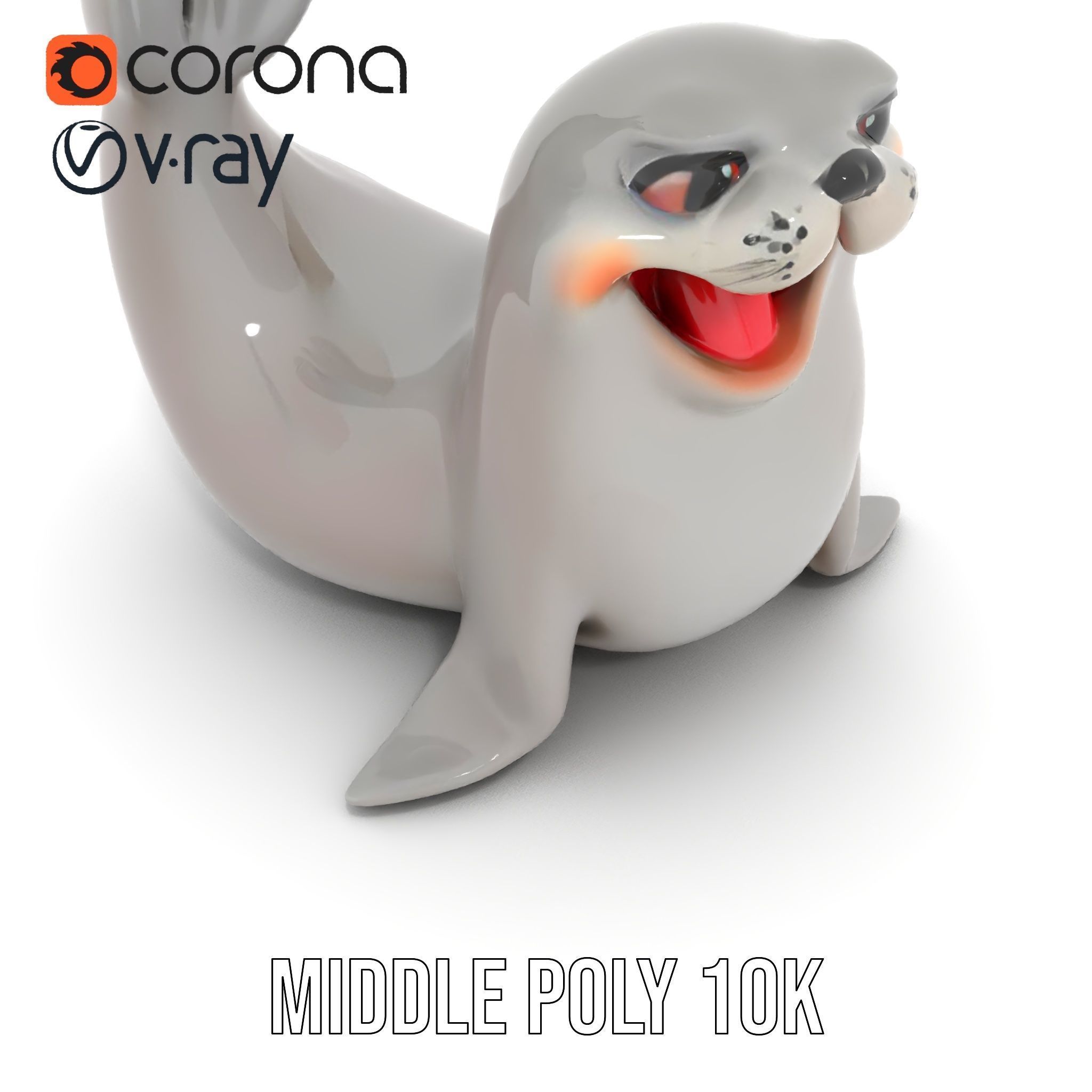Adorable Seal Model Pack for Animation and Games Low-poly 3D model_6