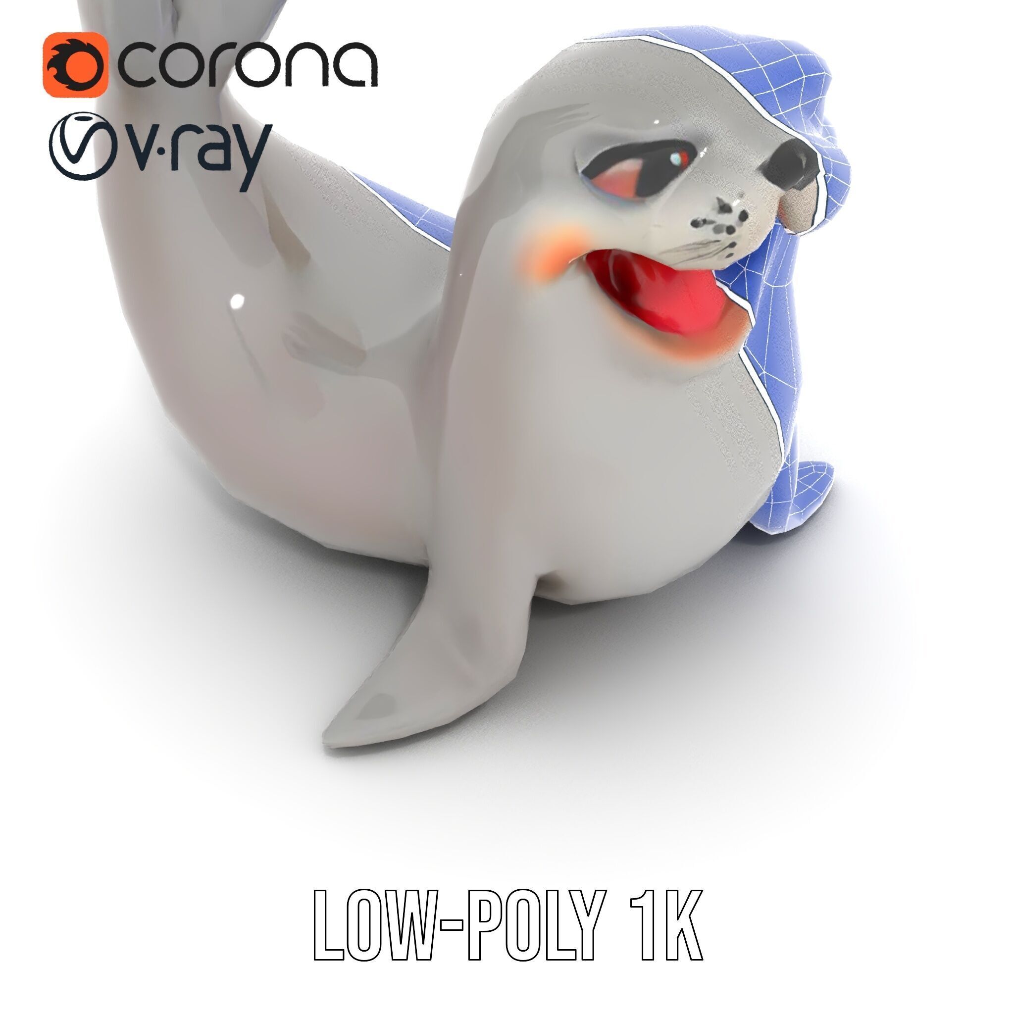 Adorable Seal Model Pack for Animation and Games Low-poly 3D model_29
