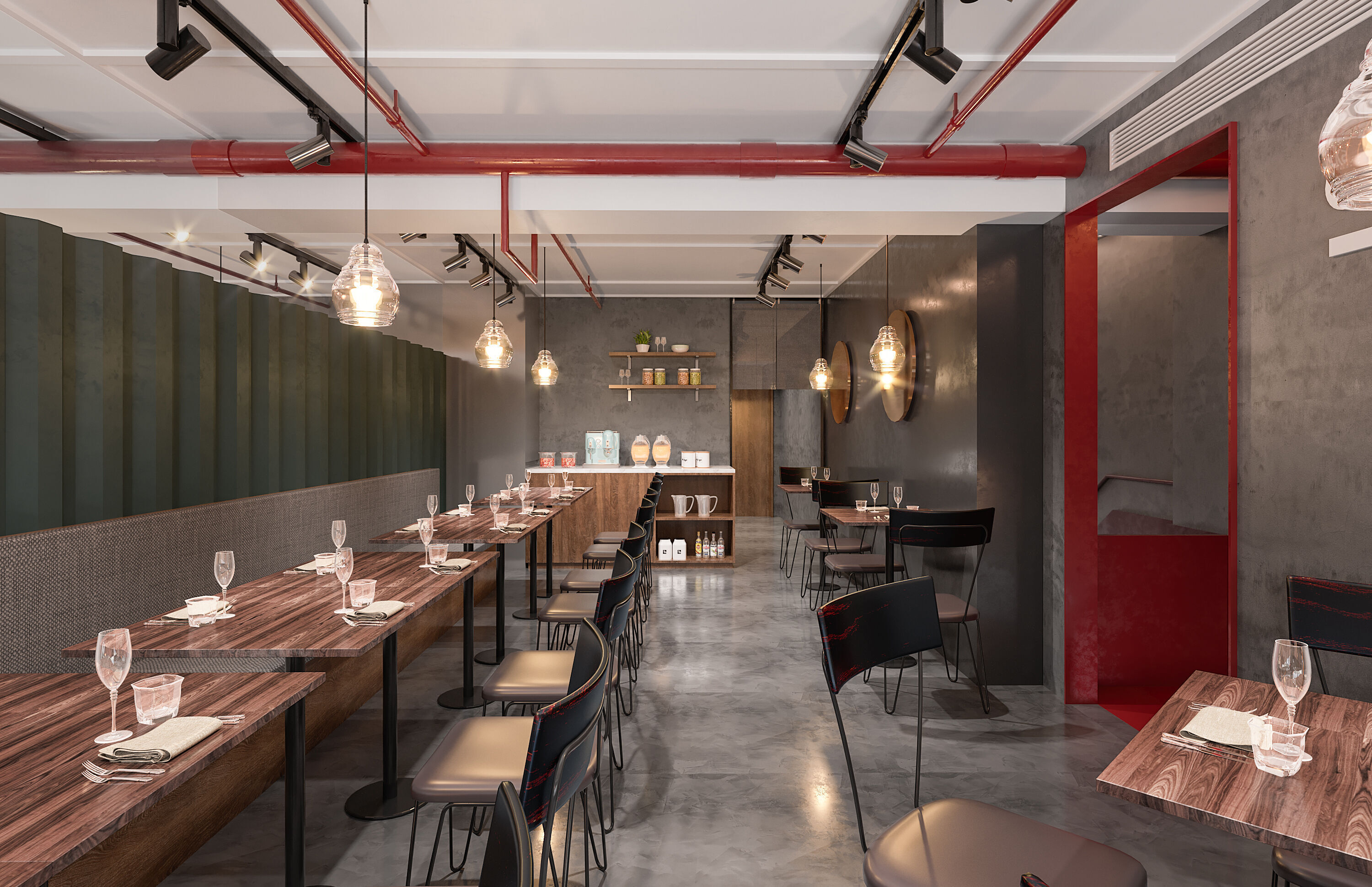 Industrial  restaurant 3D model_3