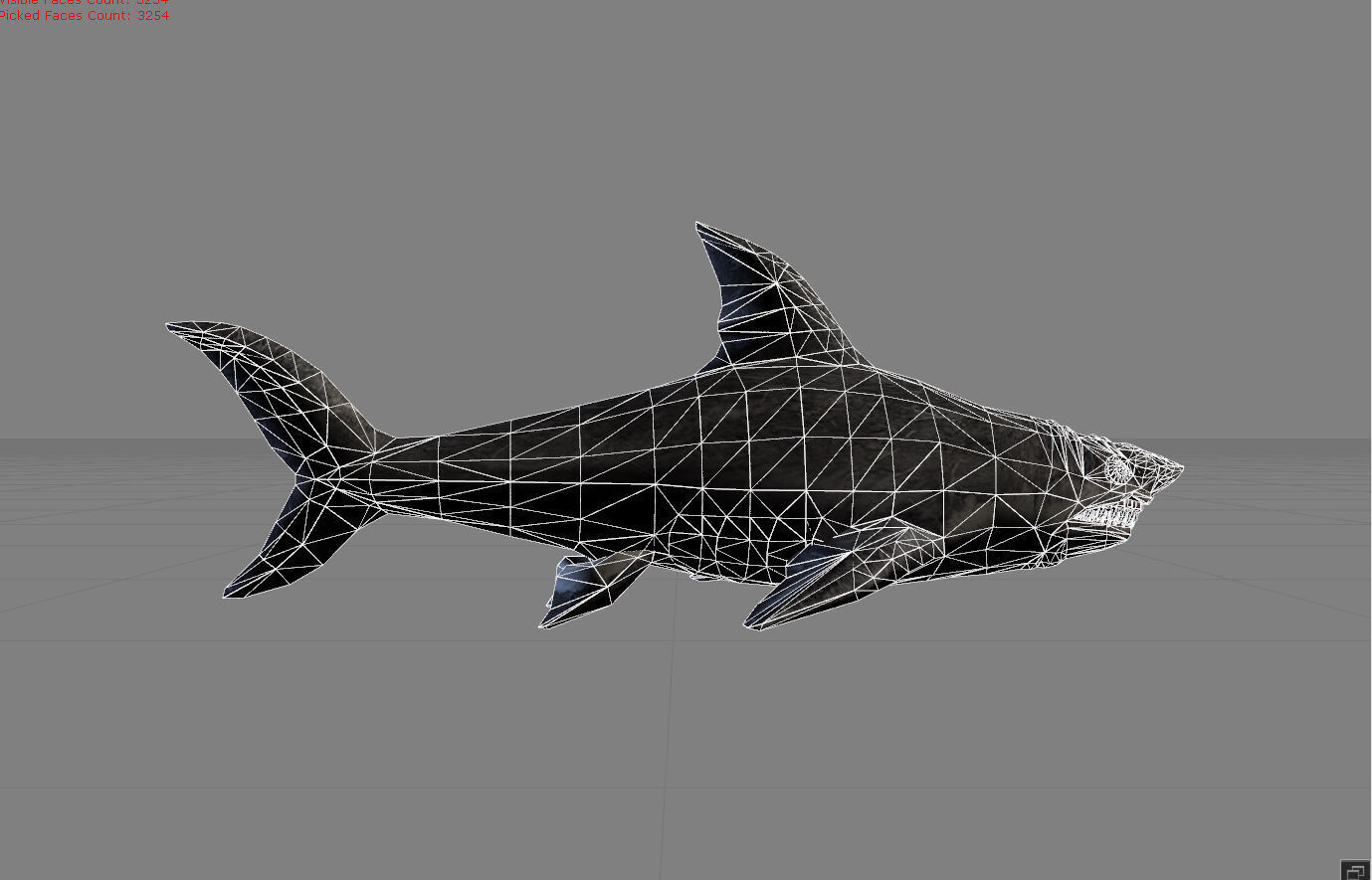 Shark Animal Low-poly 3D model_2