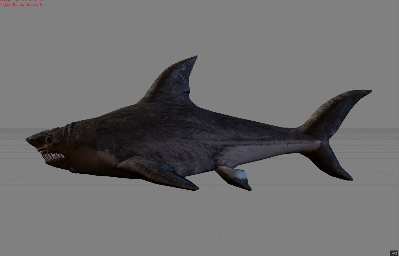 Shark Animal Low-poly 3D model_10