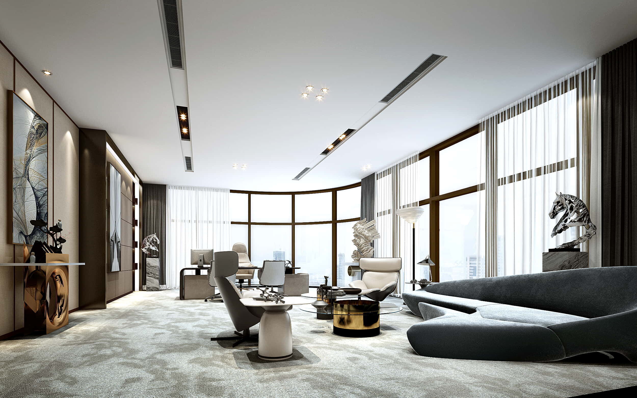 3D Meeting Room Office Scene - Modular Customizable Low-poly 3D model_30