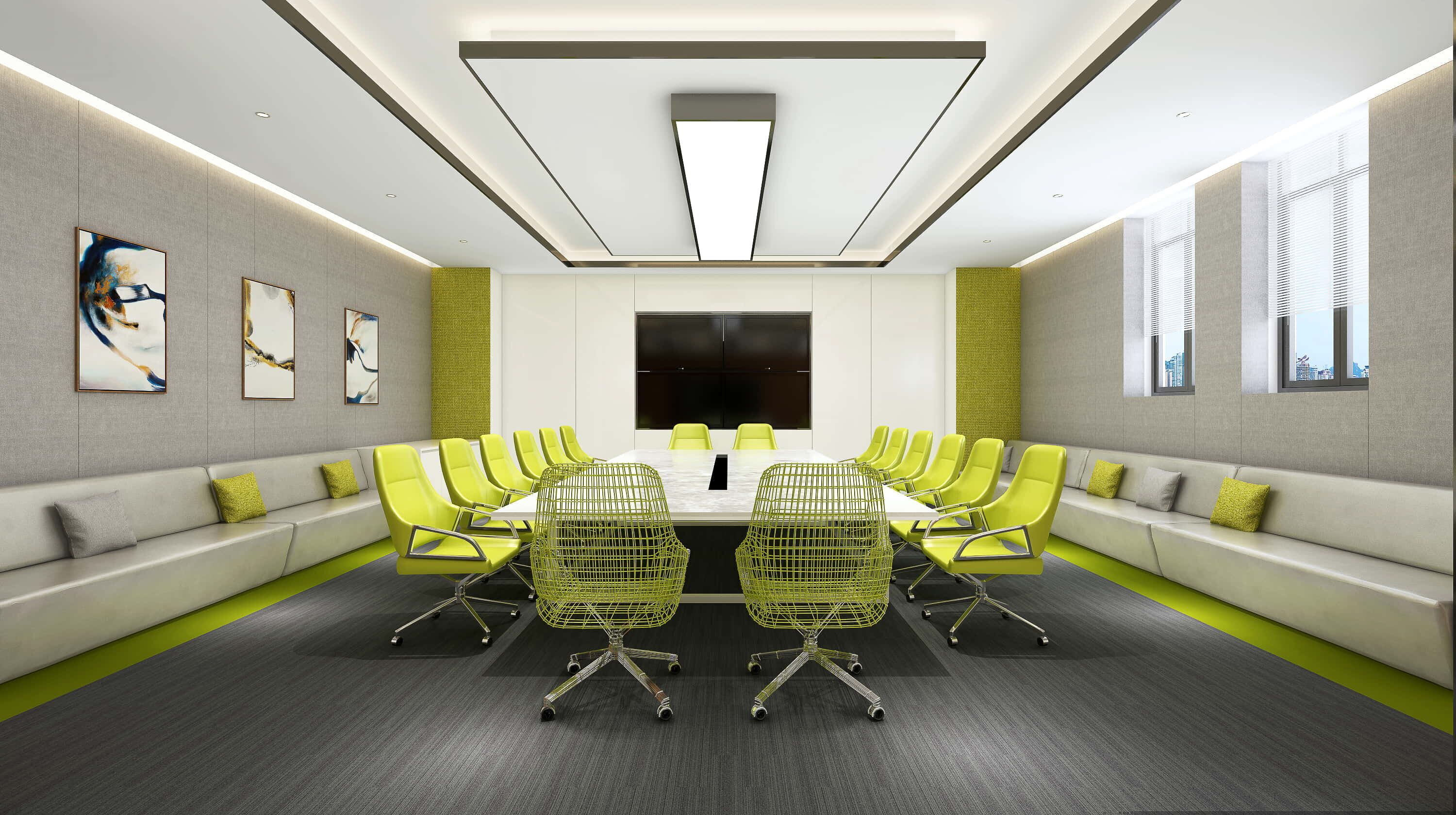 3D Meeting Room Office Scene - Modular Customizable Low-poly 3D model_8