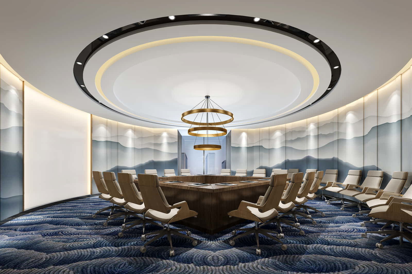 3D Meeting Room Office Scene - Modular Customizable Low-poly 3D model_1