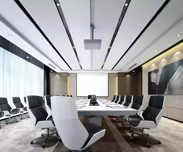 3D Meeting Room Office Scene - Modular Customizable Low-poly 3D model