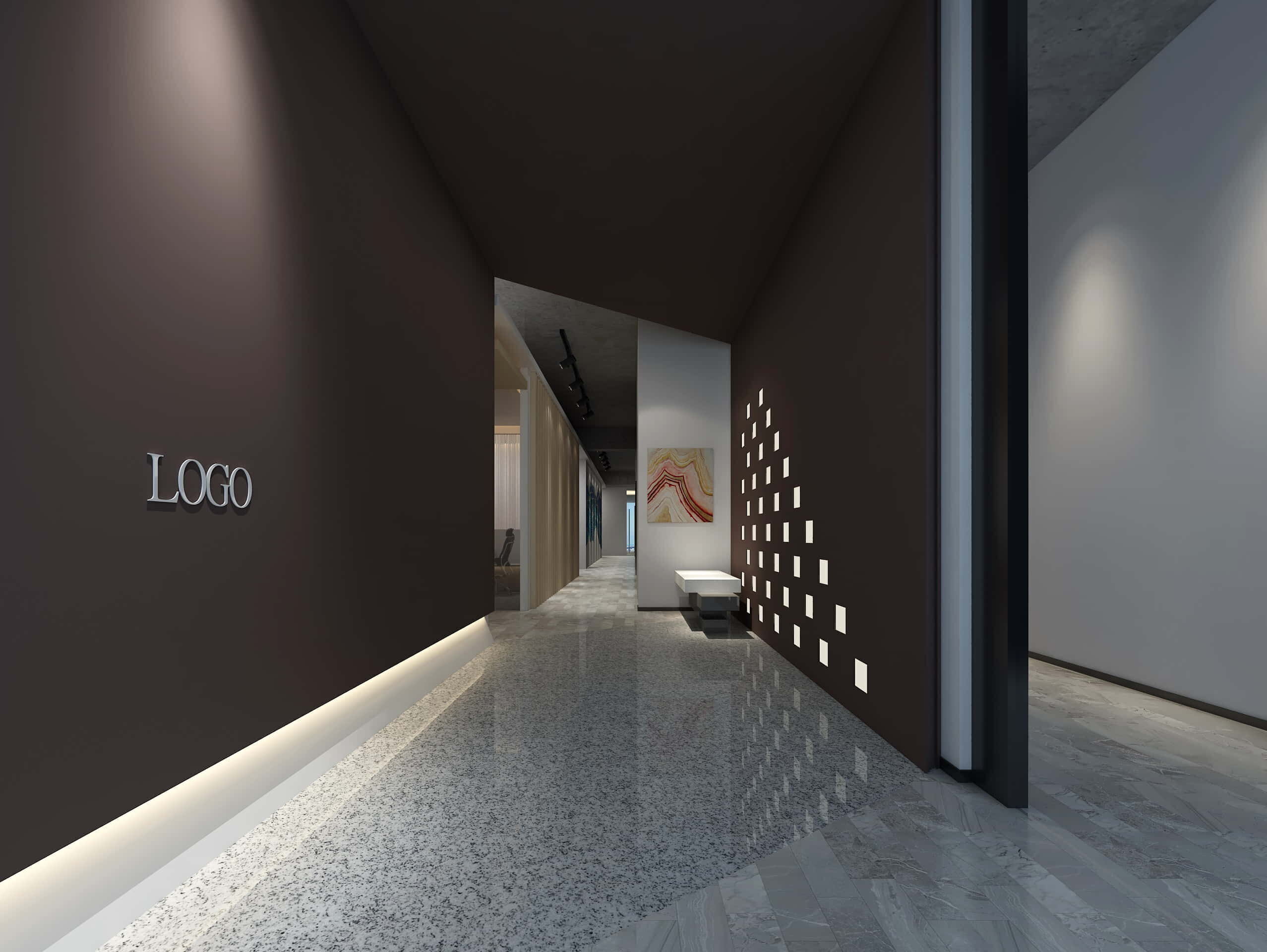 3D Meeting Room Office Scene - Modular Customizable Low-poly 3D model_14