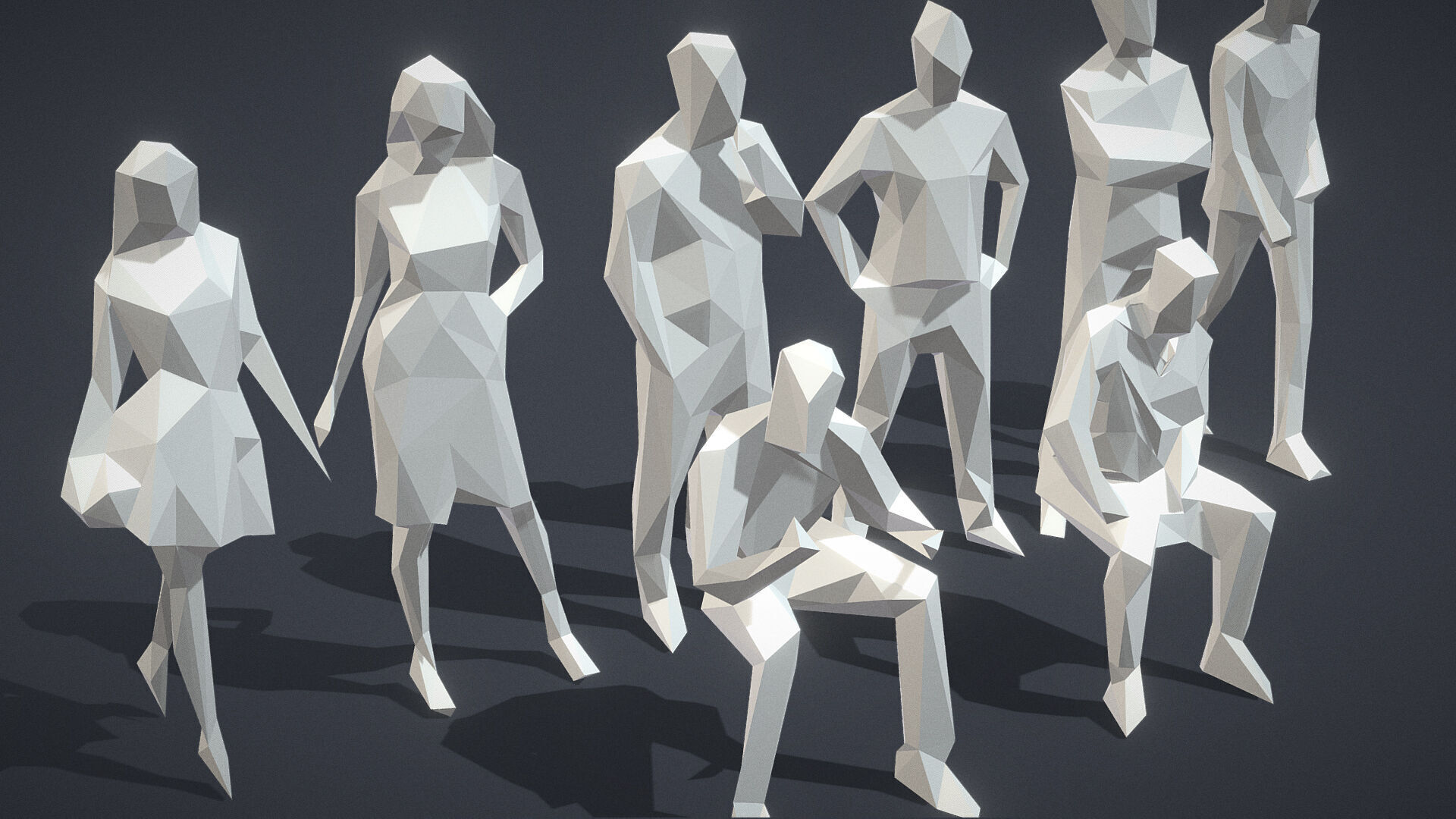 Free Pack - Lowpoly People Free low-poly 3D model_2