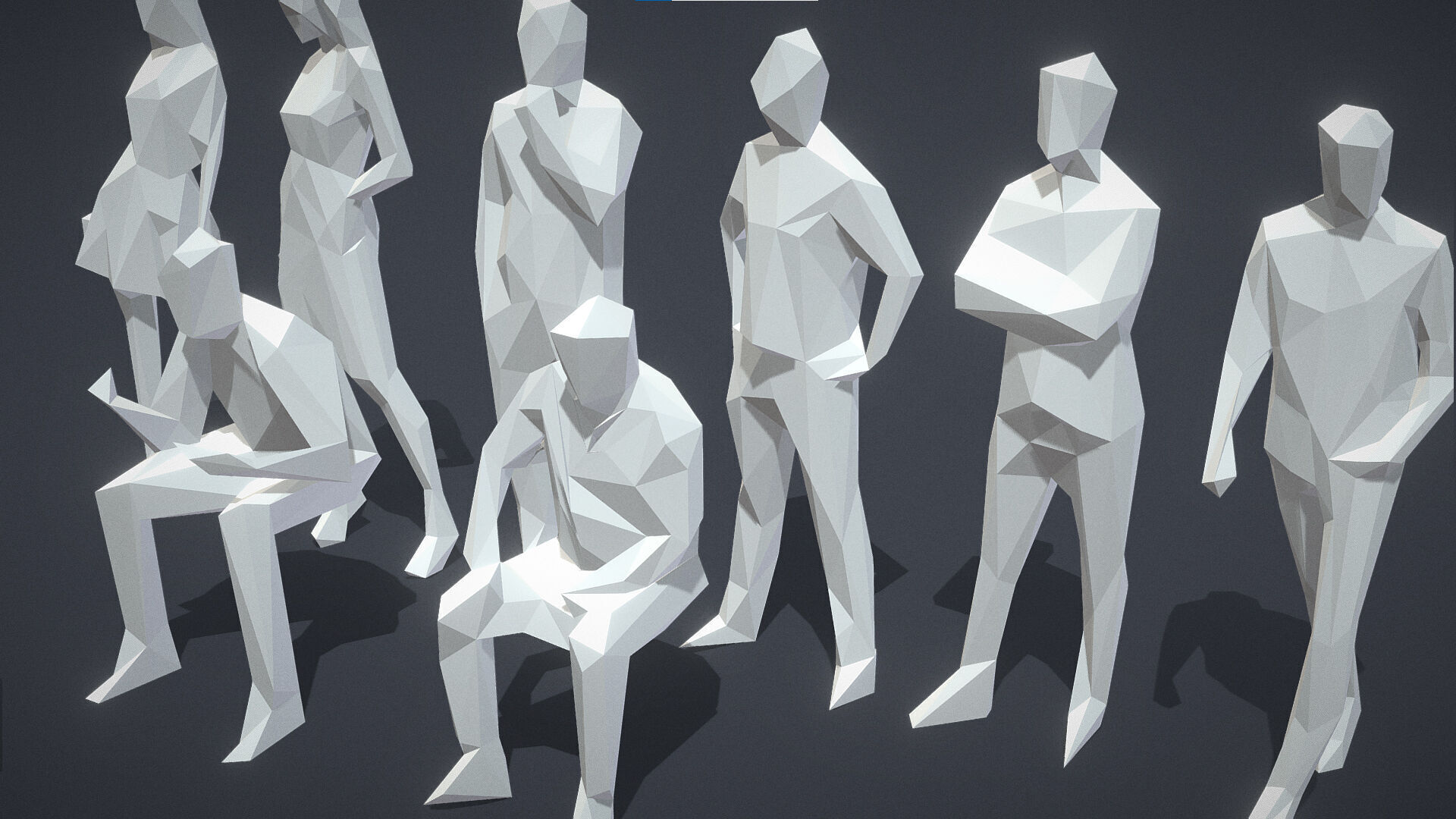 Free Pack - Lowpoly People Free low-poly 3D model_3