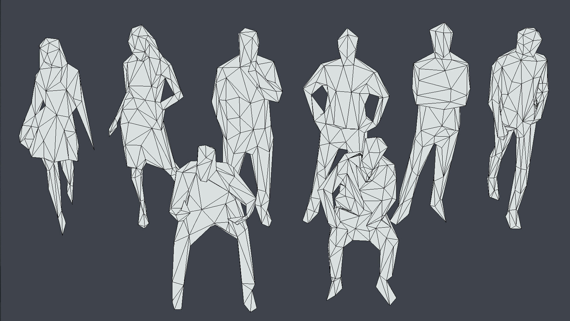 Free Pack - Lowpoly People Free low-poly 3D model_4