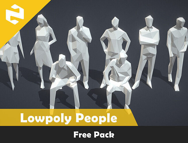 Free Pack - Lowpoly People Free low-poly 3D model