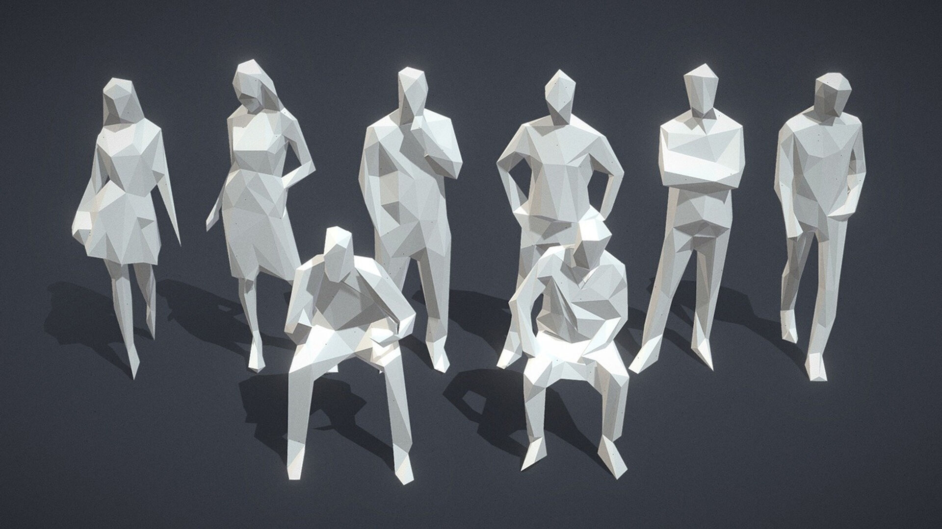 Free Pack - Lowpoly People Free low-poly 3D model_1