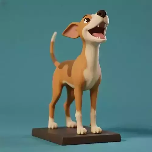 1106Colorful Laughing   Galgo Dog on Base  pug