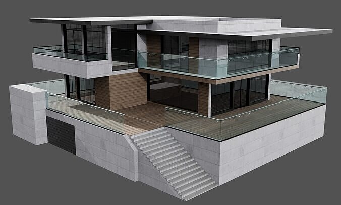 MODERN HOUSE NO20 A 3D model 5