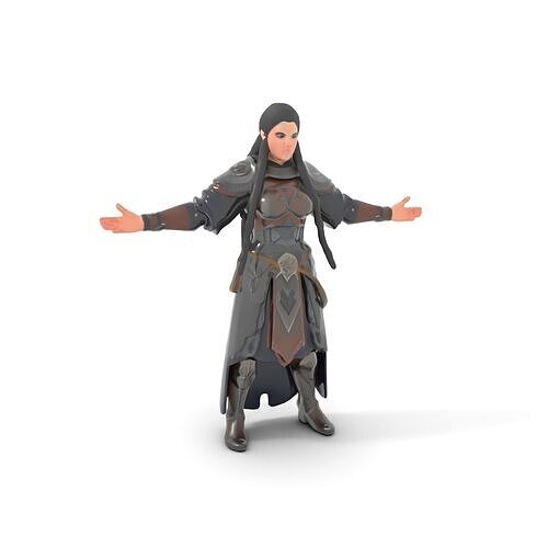 Warrior Princess Rigged and Animated D Character Model Low-poly 3D model