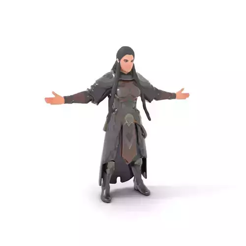 Warrior Princess Rigged and Animated D Character Model Low-poly 3D model