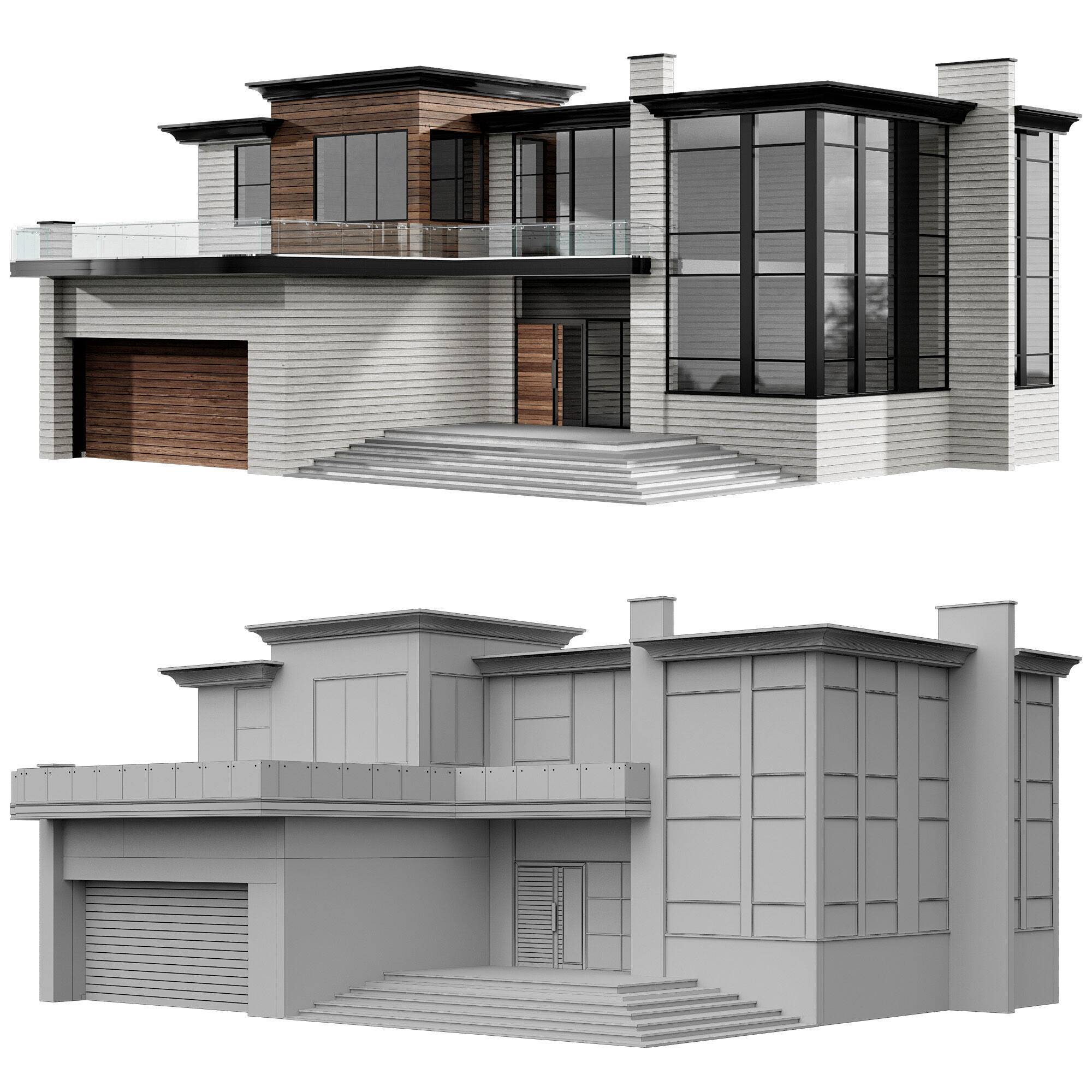 MODERN HOUSE NO18 A 3D model_9