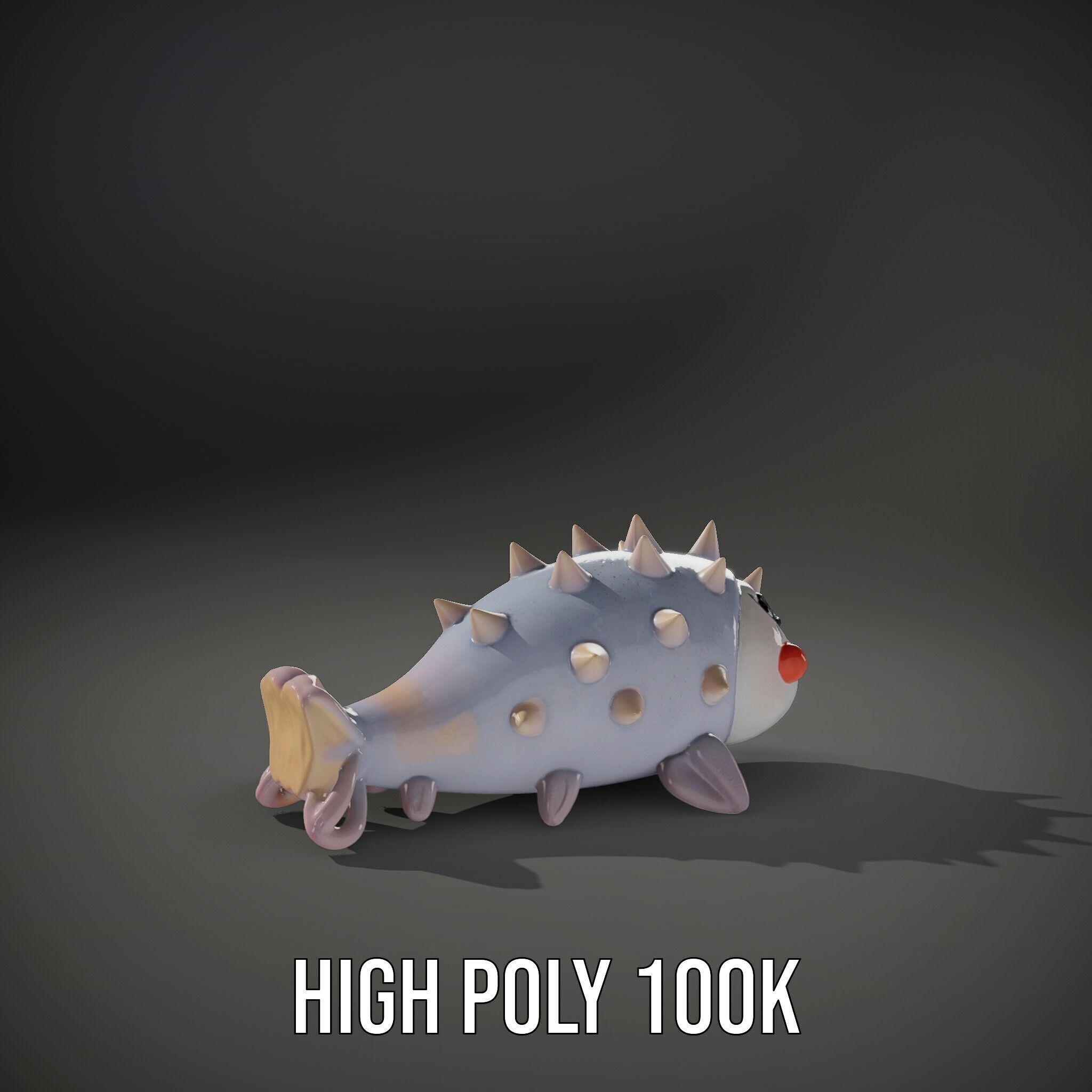 Cute Spiky Fish Toy Model Pack Low-poly 3D model_10