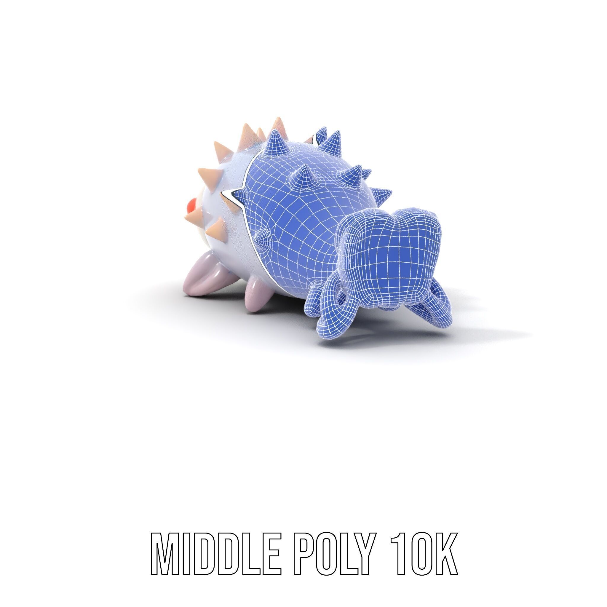 Cute Spiky Fish Toy Model Pack Low-poly 3D model_29