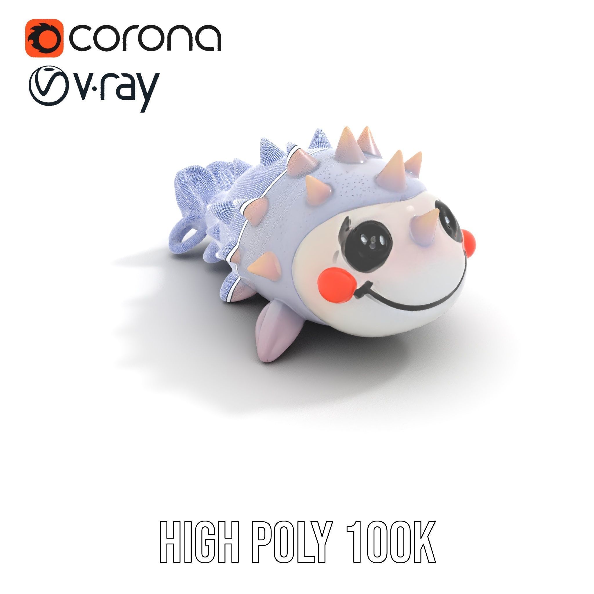Cute Spiky Fish Toy Model Pack Low-poly 3D model_34