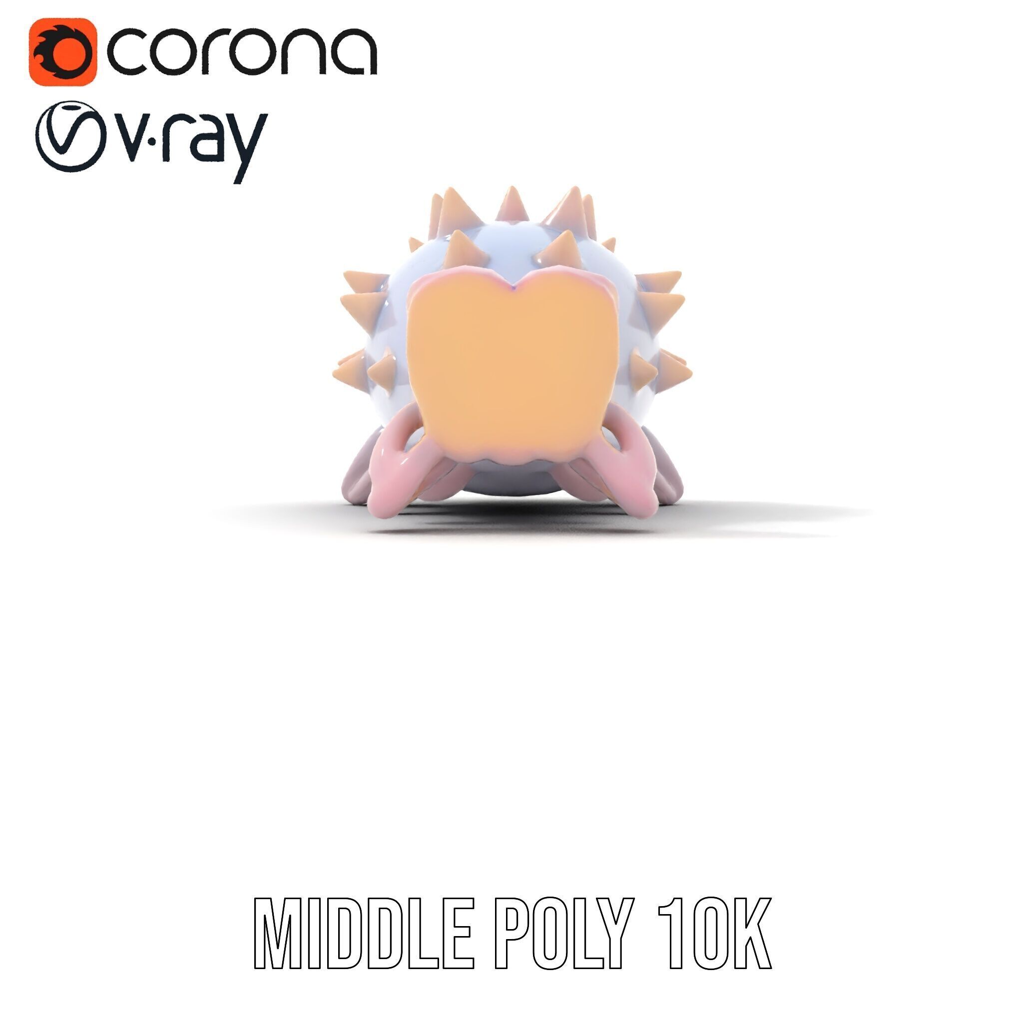 Cute Spiky Fish Toy Model Pack Low-poly 3D model_24