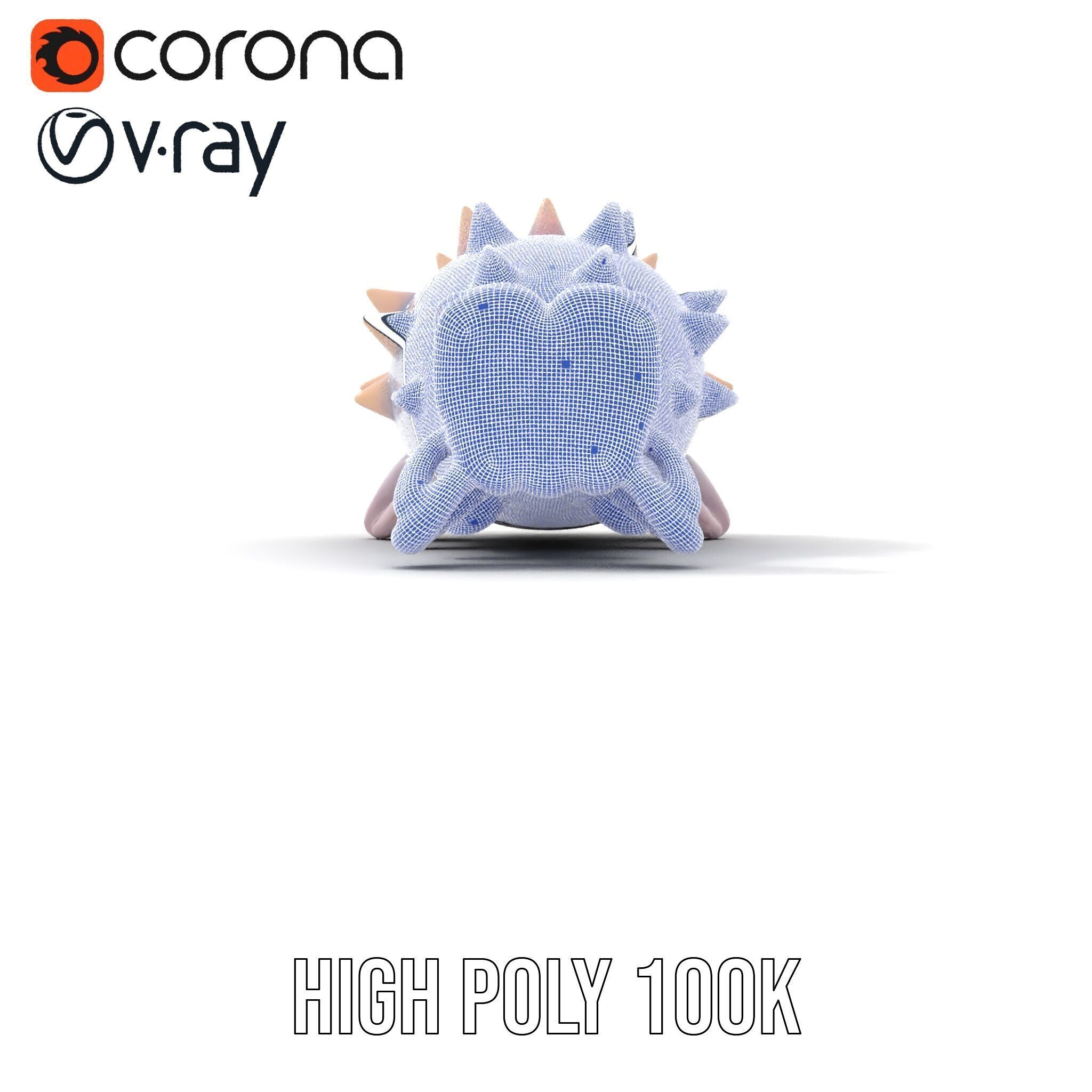 Cute Spiky Fish Toy Model Pack Low-poly 3D model_32