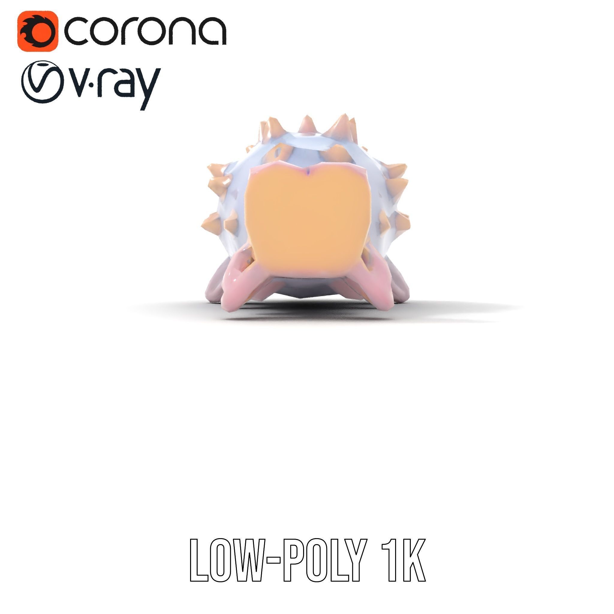 Cute Spiky Fish Toy Model Pack Low-poly 3D model_14