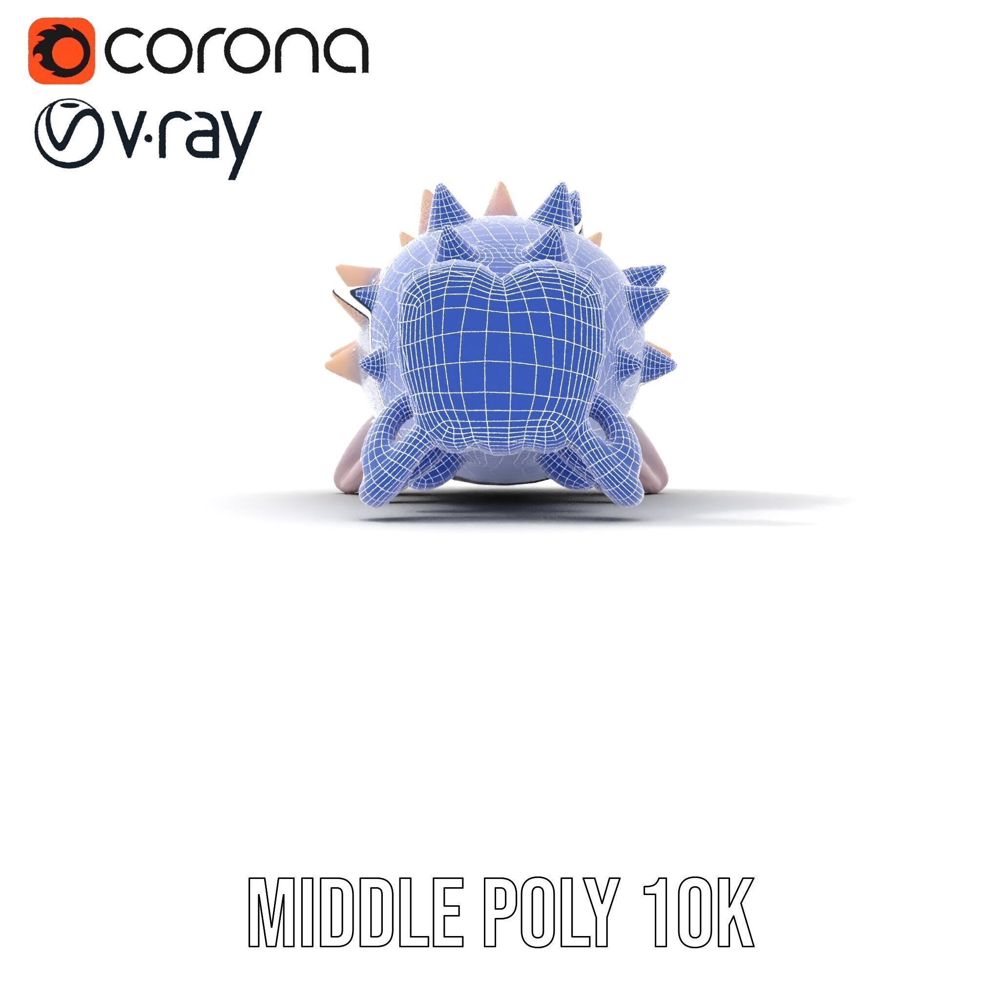Cute Spiky Fish Toy Model Pack Low-poly 3D model_19