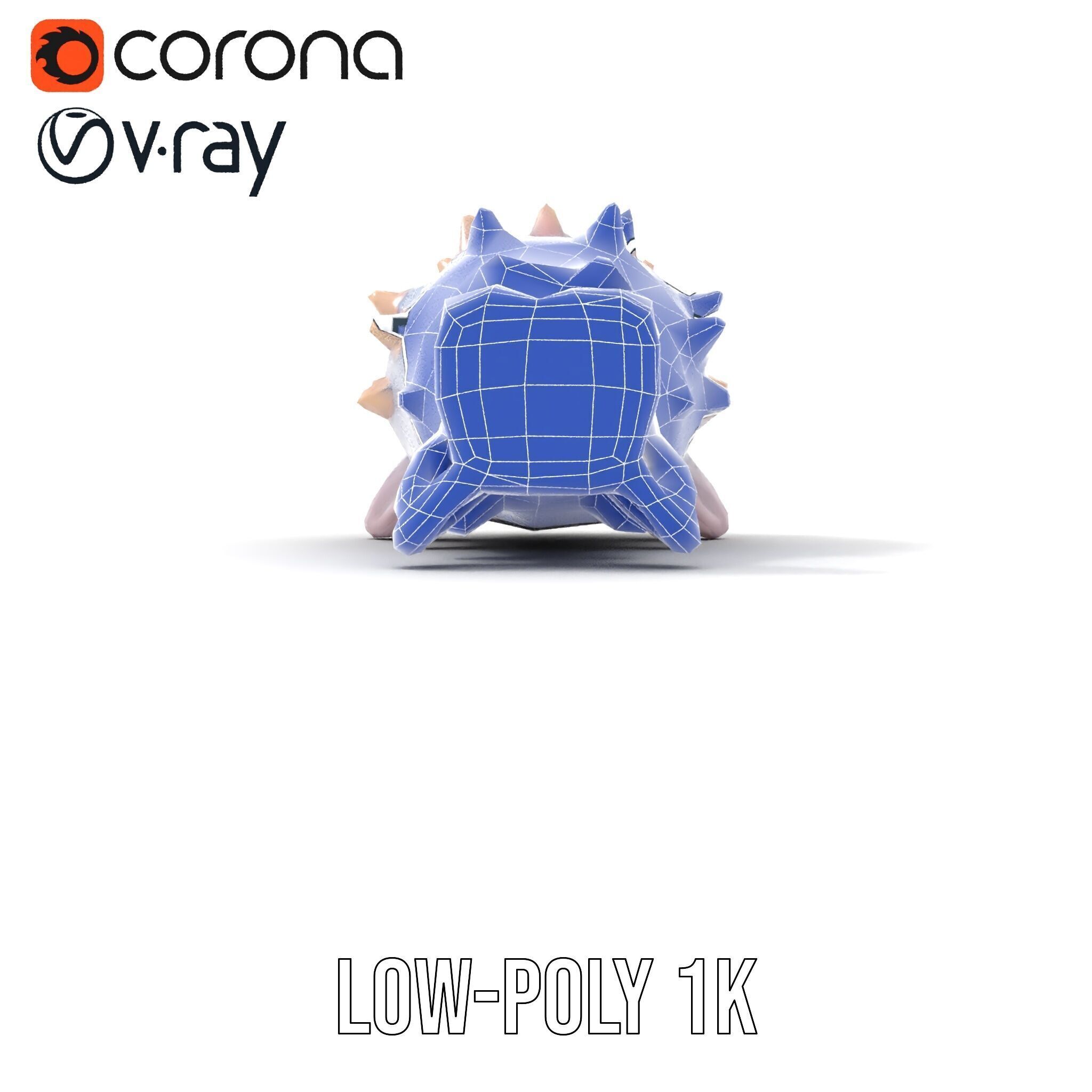 Cute Spiky Fish Toy Model Pack Low-poly 3D model_30