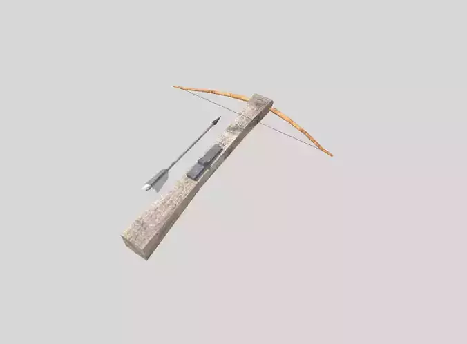 low poly medieval crossbow