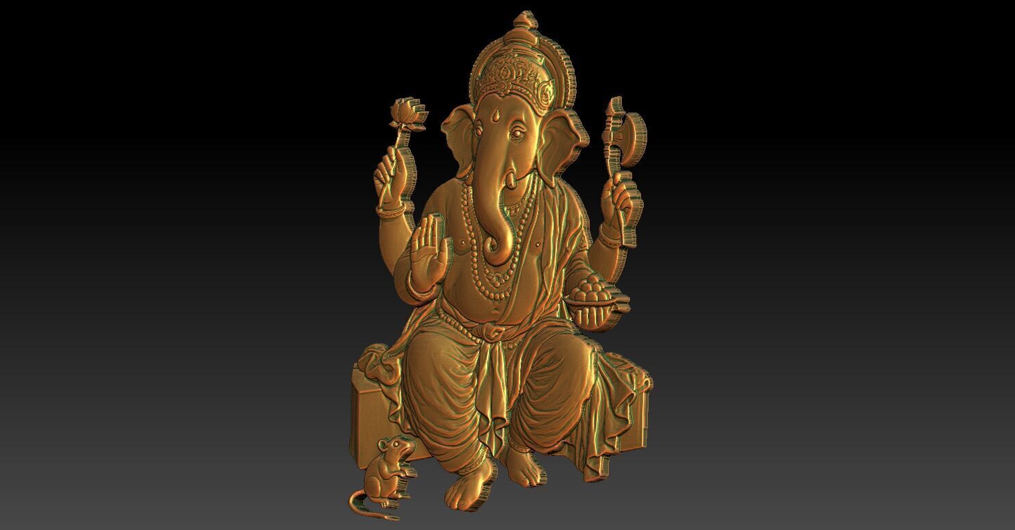 1 Ganesha CNC Relief Model 3D print model_3