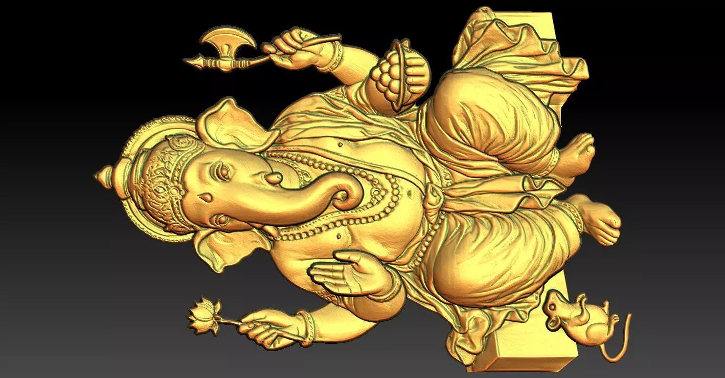 1 Ganesha CNC Relief Model 3D print model_0