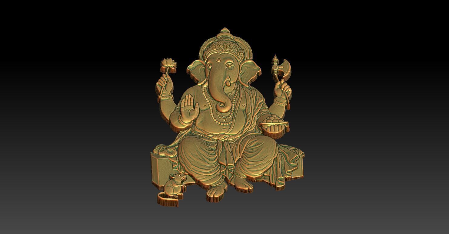 1 Ganesha CNC Relief Model 3D print model_4