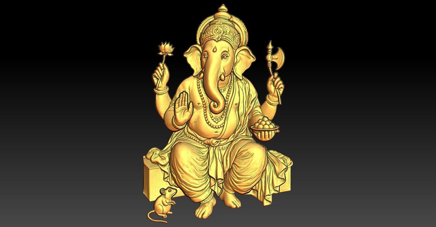 1 Ganesha CNC Relief Model 3D print model_1