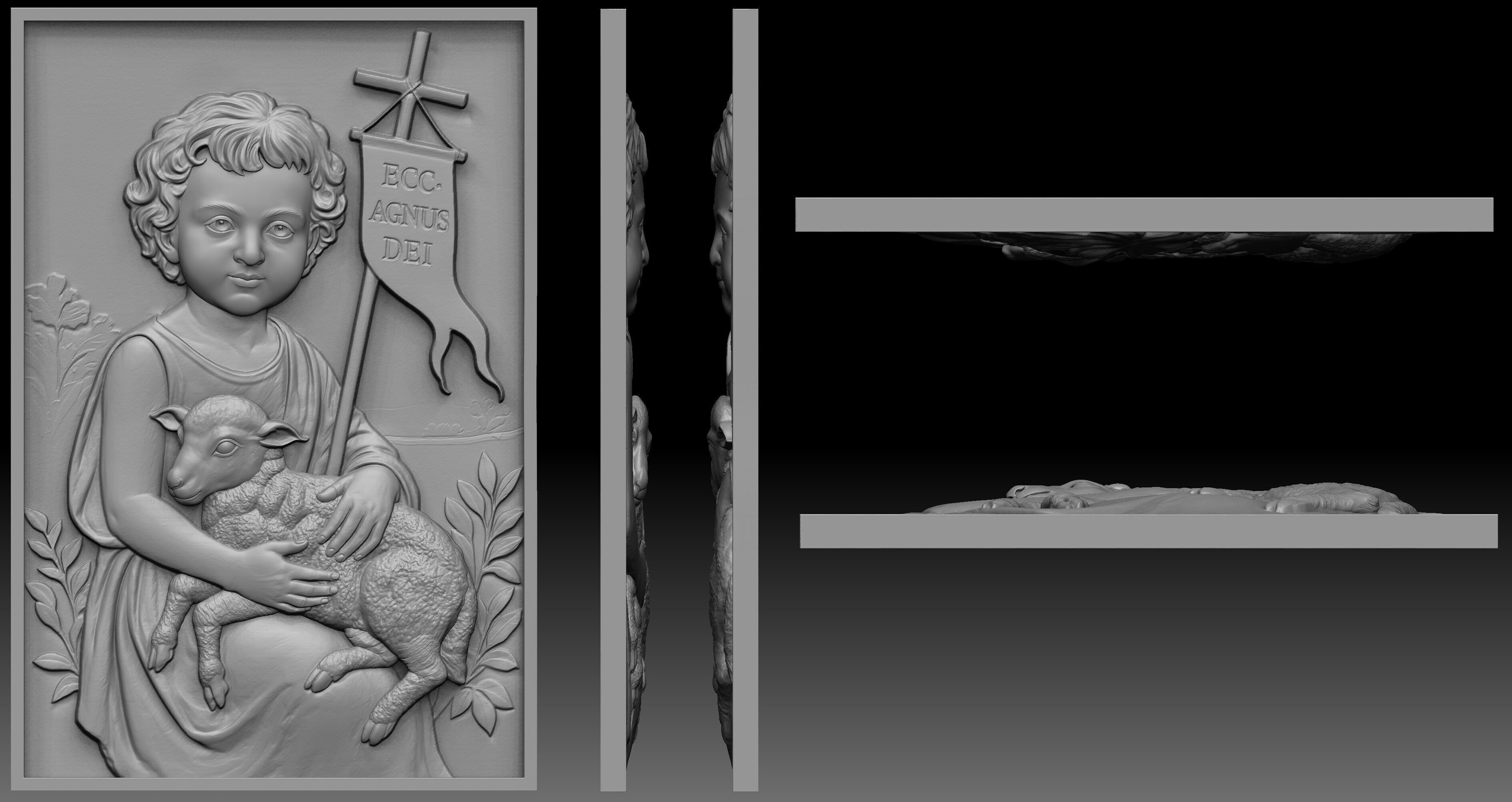 Holy Child Relief 3D print model_2