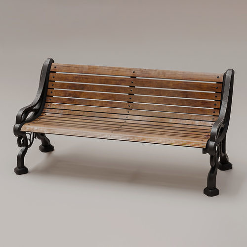 Park Bench PBR Low-poly 3D model