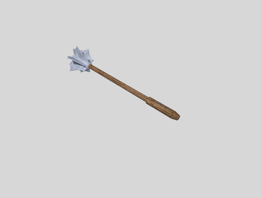 low poly mace 2 shovel Low-poly 3D model_1