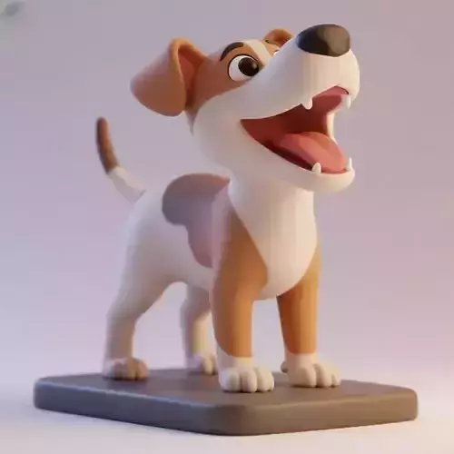 1107 Colorful Laughing   Galgo Dog on Base   pug