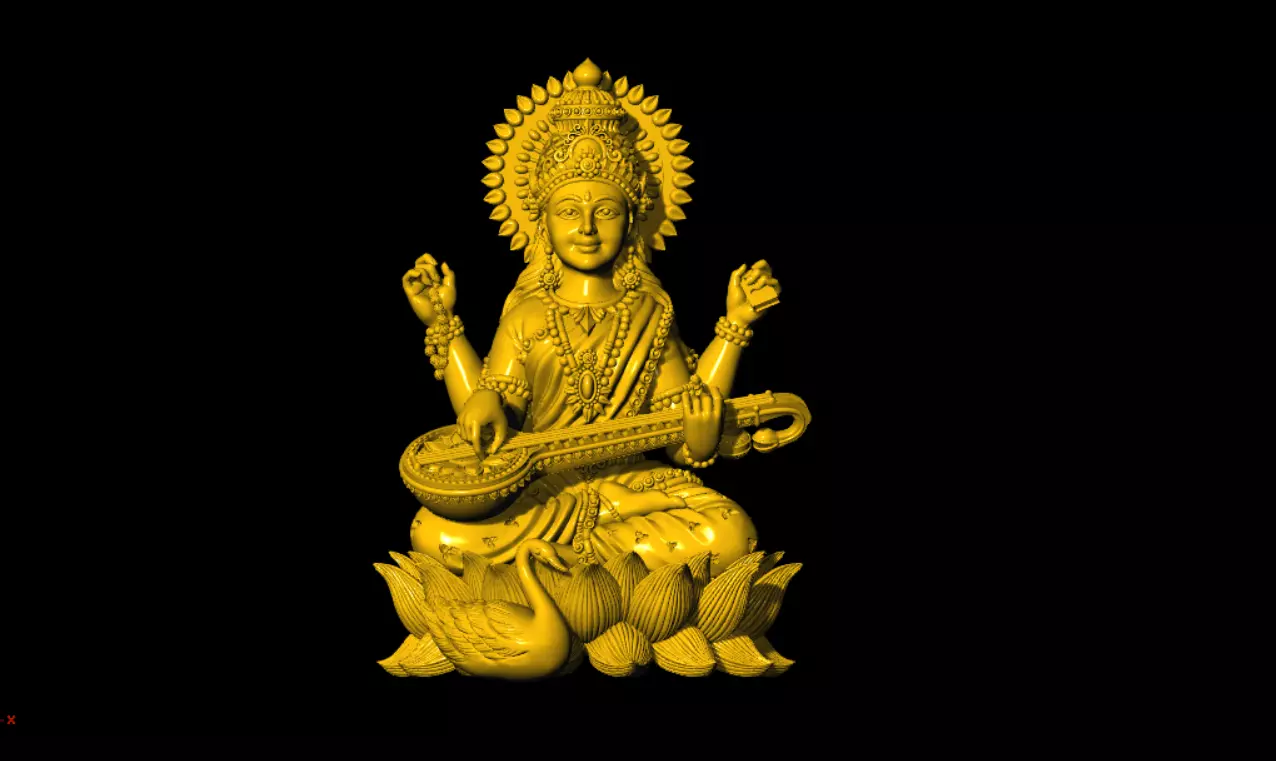 SARASWATI DEVI 3D PRINTED MODEL 3D print model_0