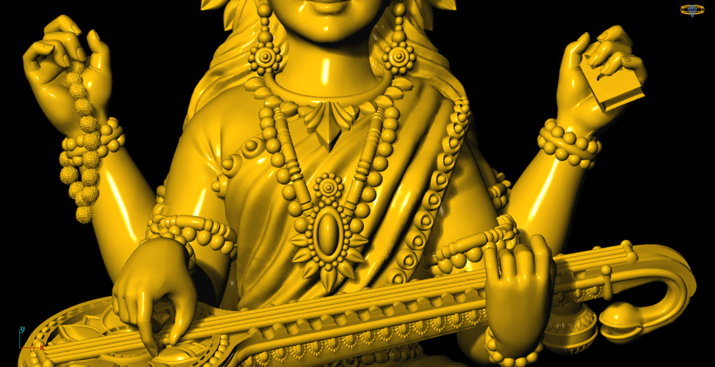 SARASWATI DEVI 3D PRINTED MODEL 3D print model_11