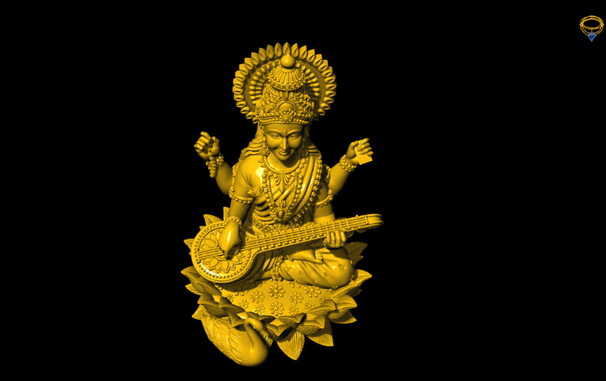SARASWATI DEVI 3D PRINTED MODEL 3D print model_5
