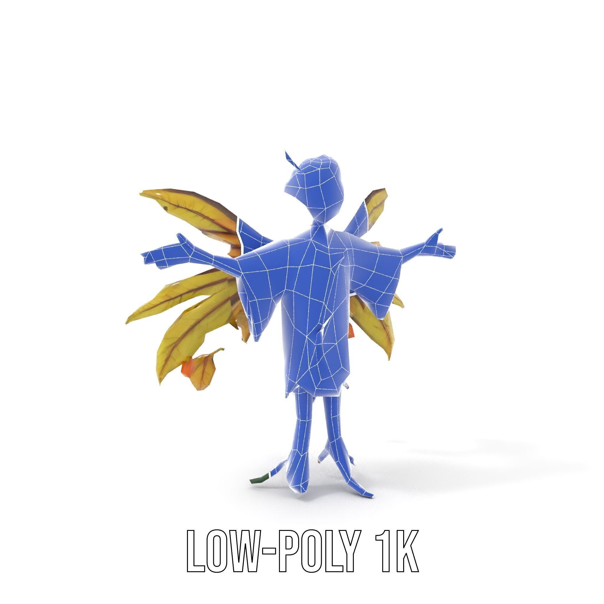 Leafy Forest Sprite Character  Rigged and Animated Low-poly 3D model_23