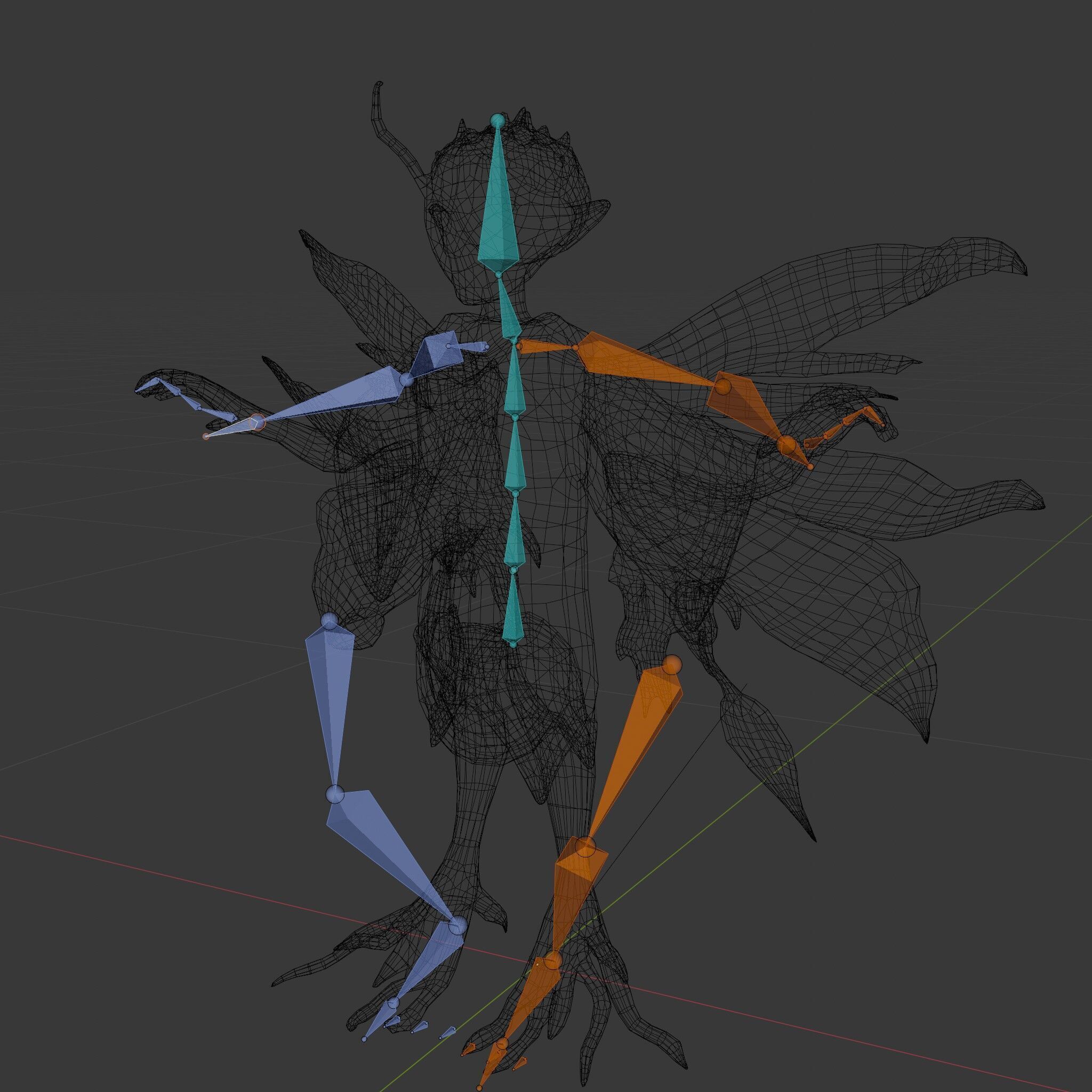 Leafy Forest Sprite Character  Rigged and Animated Low-poly 3D model_7