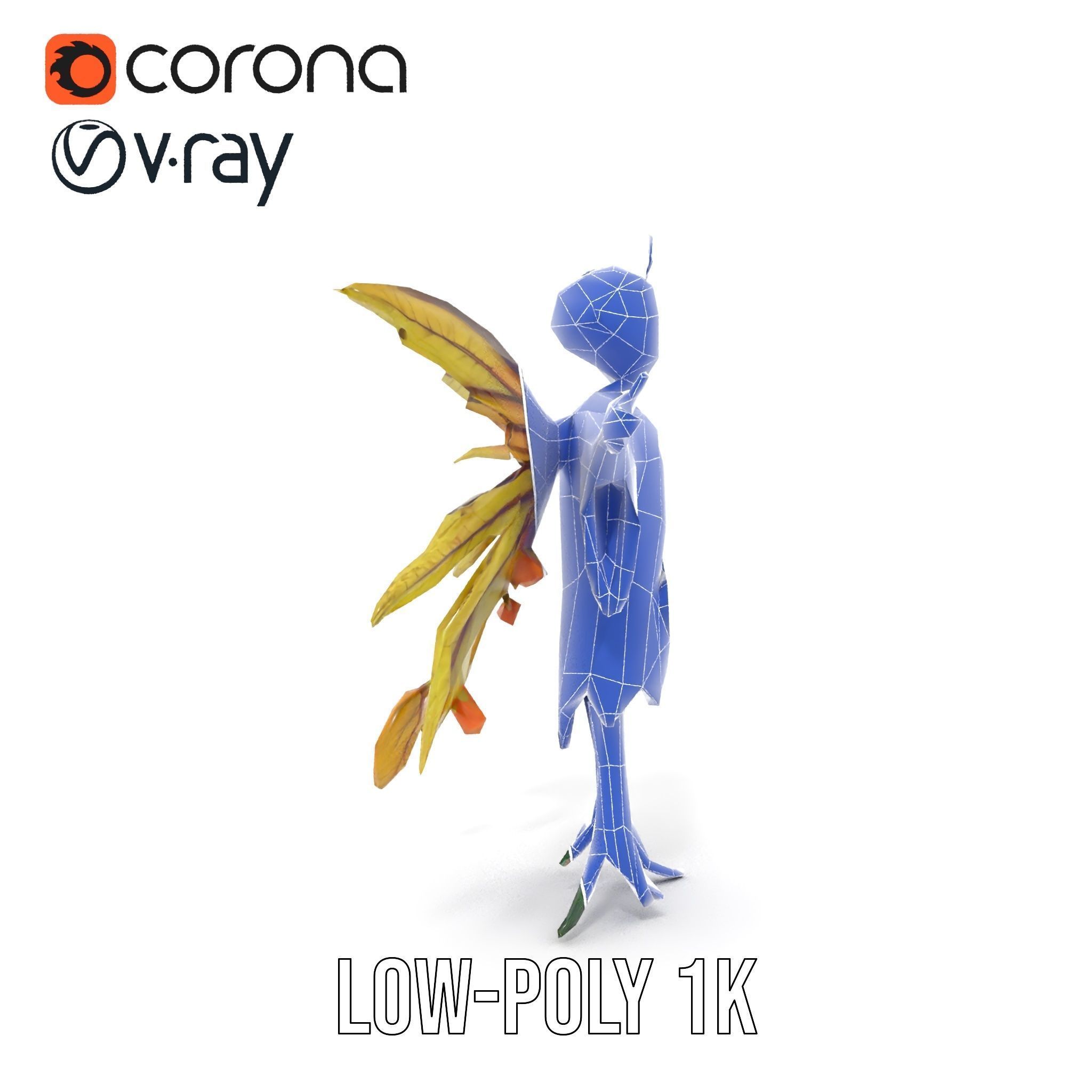 Leafy Forest Sprite Character  Rigged and Animated Low-poly 3D model_15