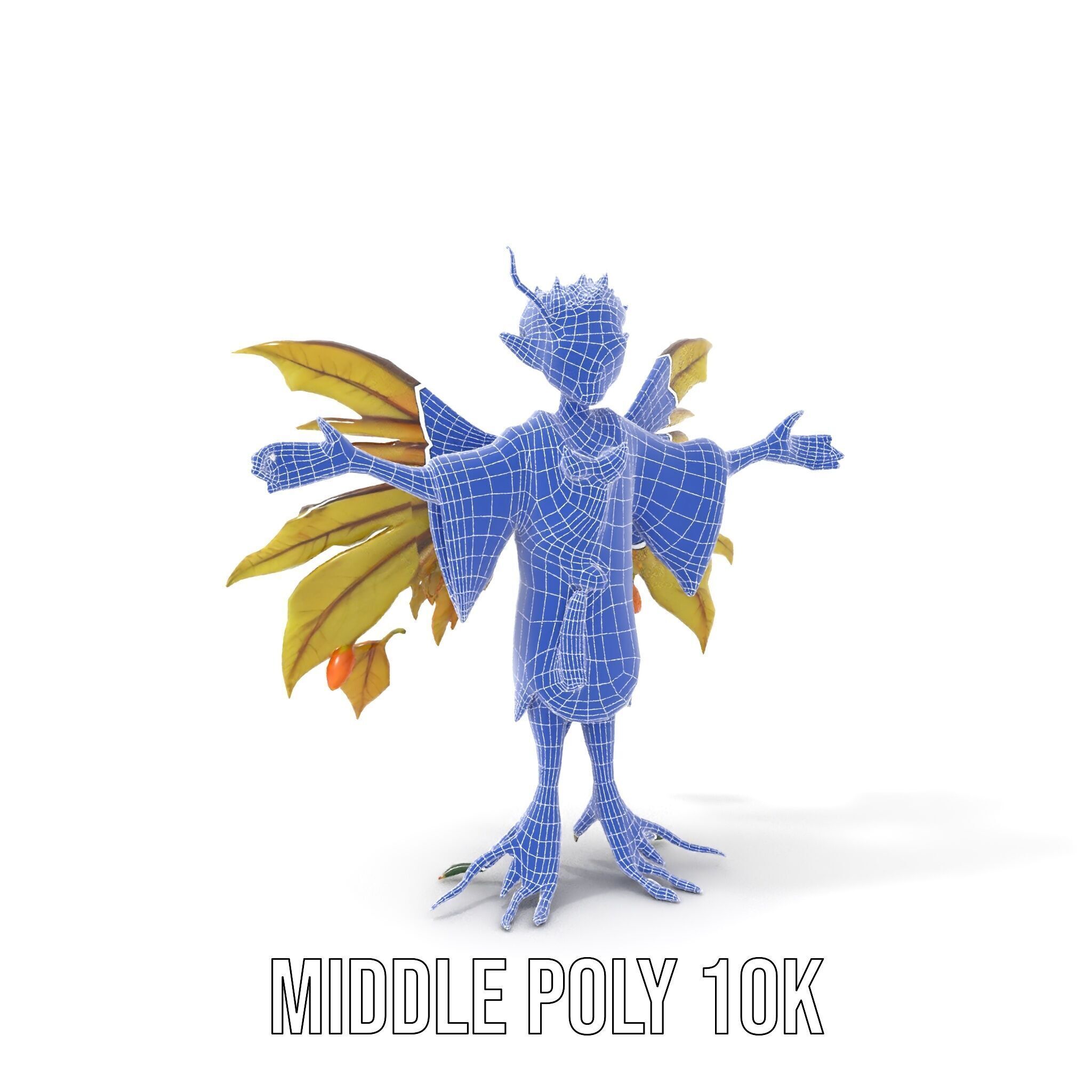 Leafy Forest Sprite Character  Rigged and Animated Low-poly 3D model_33