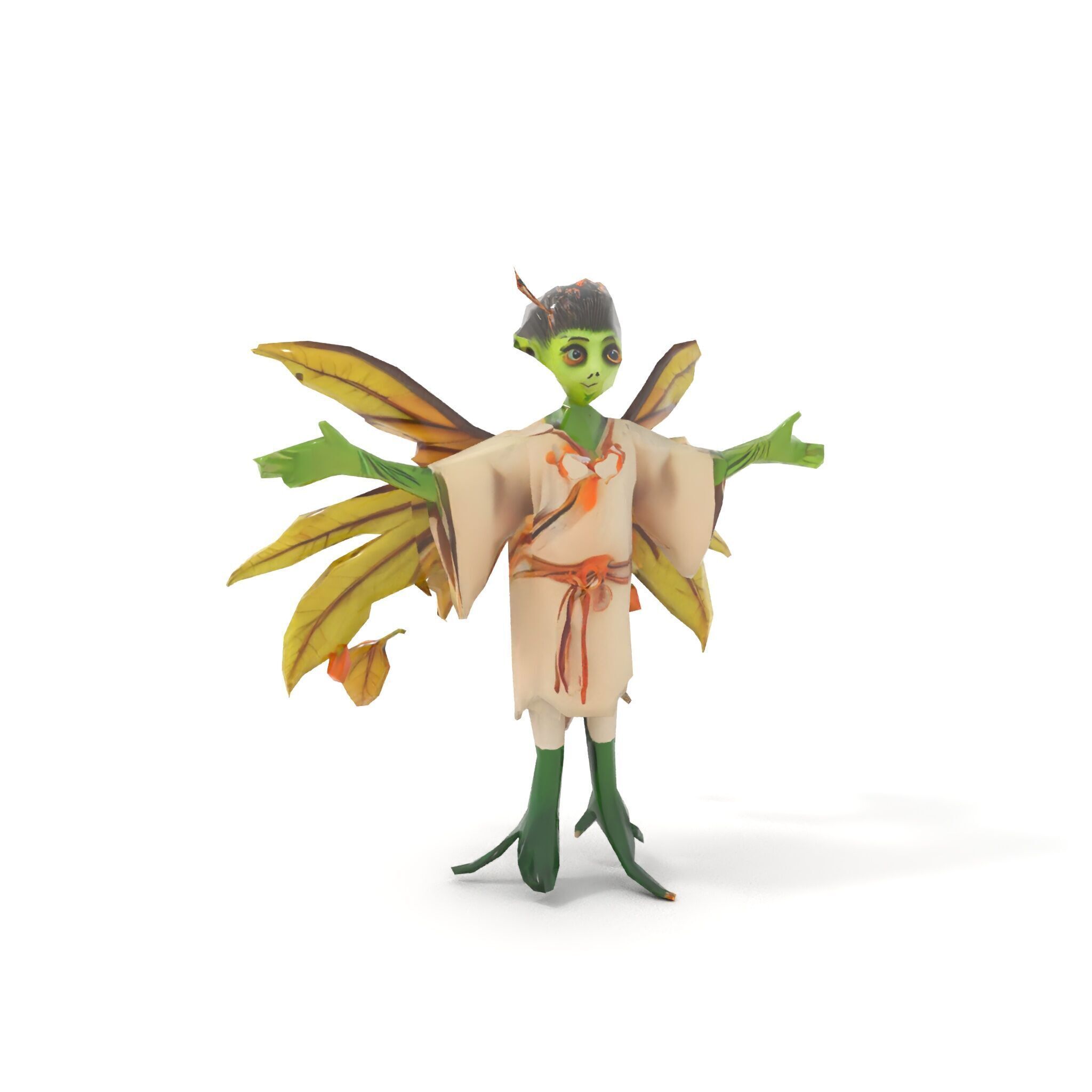 Leafy Forest Sprite Character  Rigged and Animated Low-poly 3D model_13