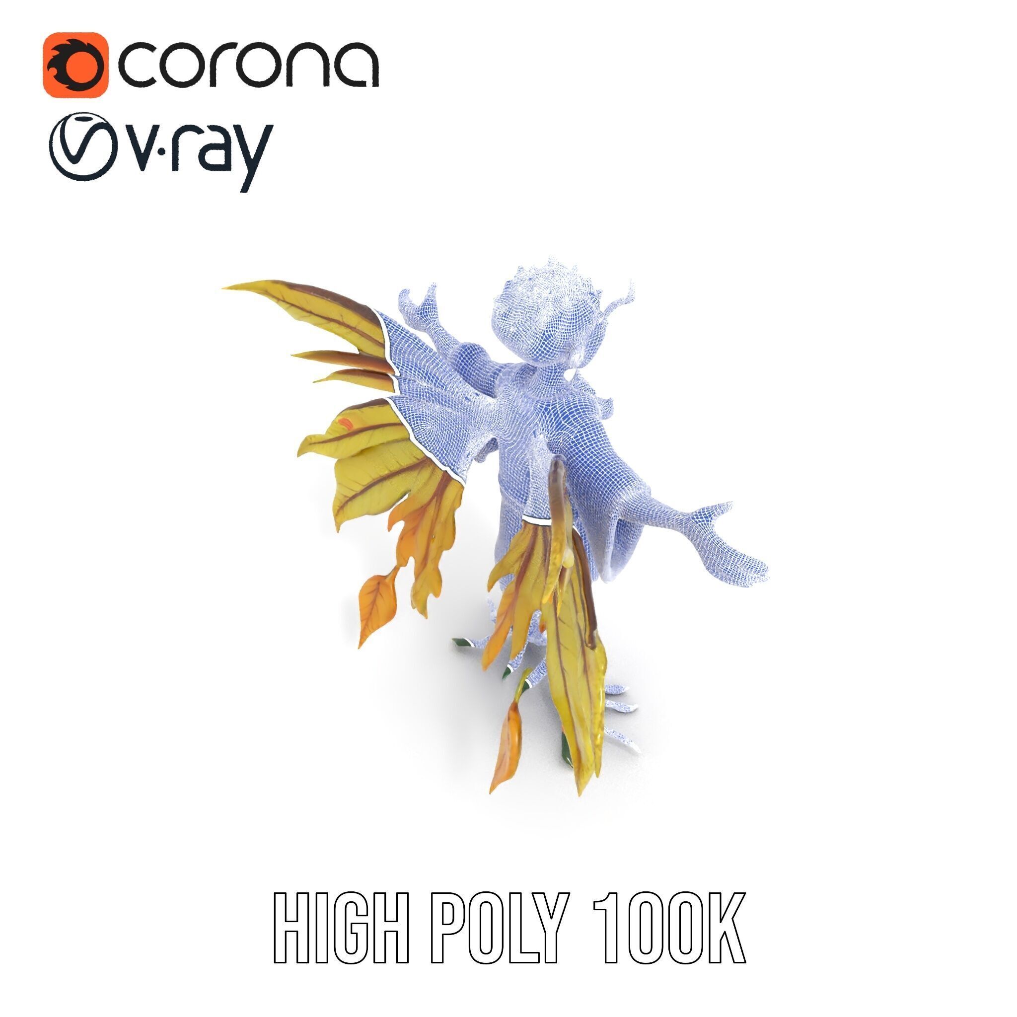 Leafy Forest Sprite Character  Rigged and Animated Low-poly 3D model_34