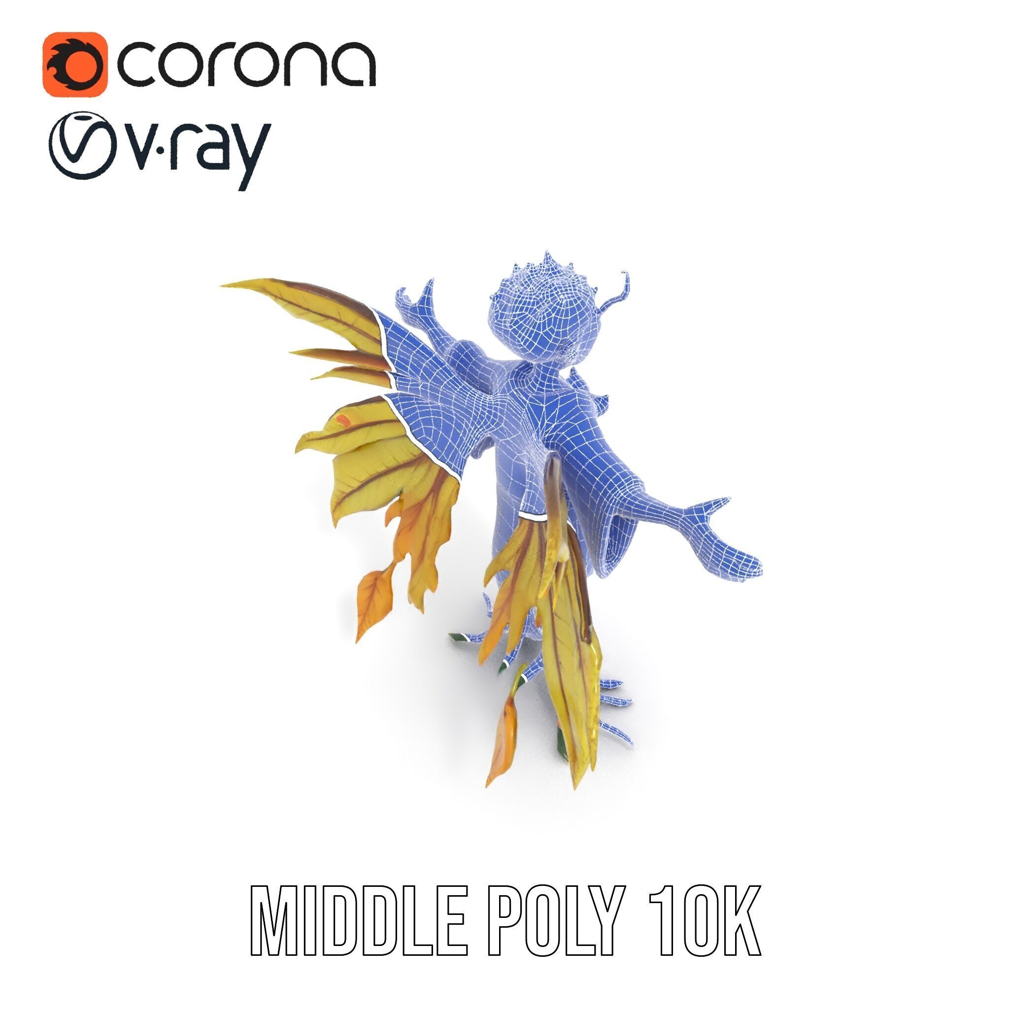 Leafy Forest Sprite Character  Rigged and Animated Low-poly 3D model_22