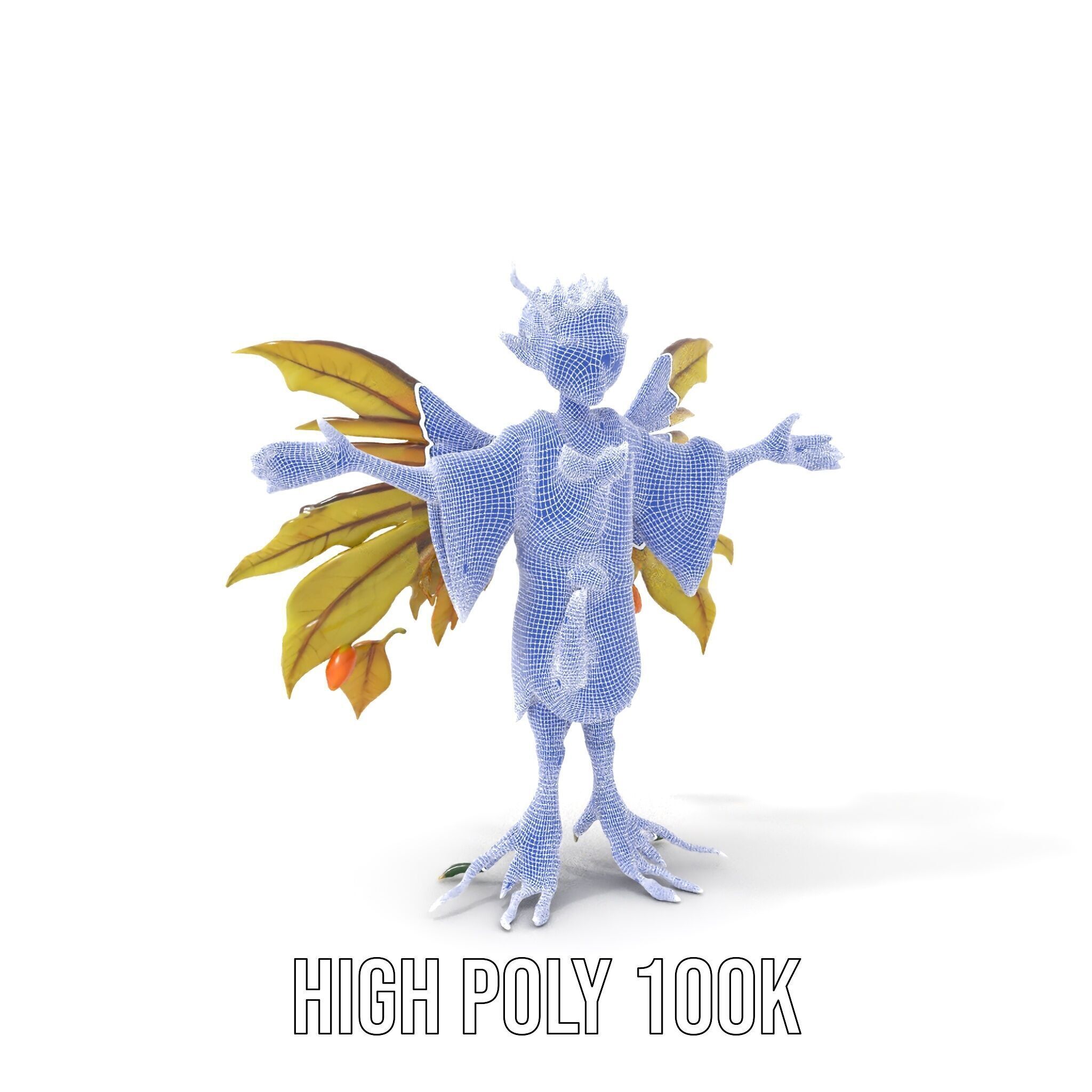 Leafy Forest Sprite Character  Rigged and Animated Low-poly 3D model_5